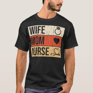 Camiseta Esposa Mãe Enfermeira Anel Dia de as mães de Estet