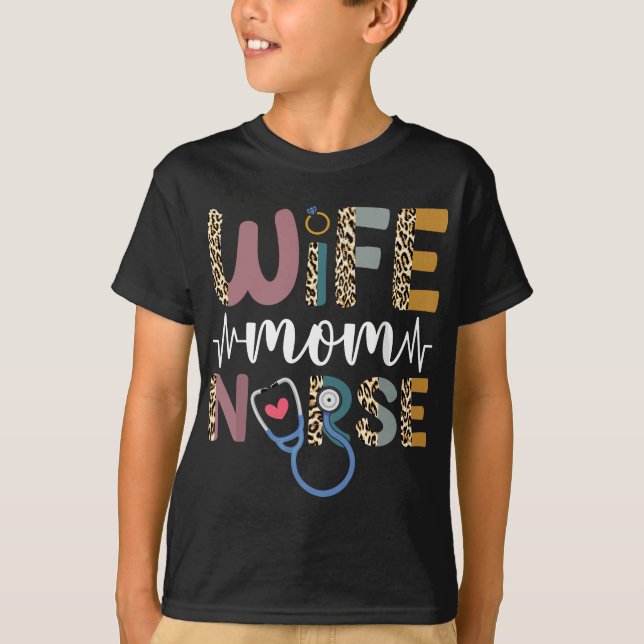 Camiseta Esposa Mãe Enfermeira Enfermeira Enfermeira Dia de (Frente)