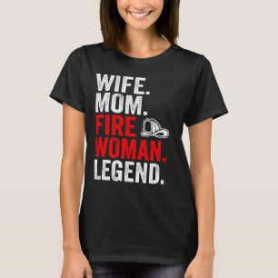 Camiseta Esposa Mãe Legenda Bombeiro Thin Red Lin