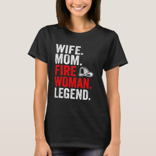 Camiseta Esposa Mãe Legenda Bombeiro Thin Red Lin