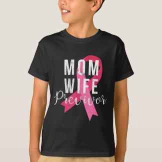 Camiseta Esposa Mãe Previvor Conscientização sobre Câncer d