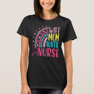 Camiseta Esposa Mãe Tia Enfermeira Dia de as mães Leopard R