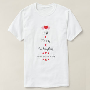 Camiseta Esposa Mamãe Nosso Tudo Fofo Dia das Mães Doce