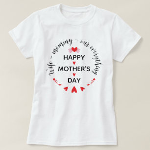 Camiseta Esposa Mamãe Nosso Tudo Fofo Dia das Mães Doce