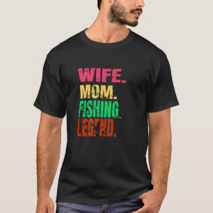 Camiseta Esposa Mamãe Pescaria Pontoon De Barco De Lenda No