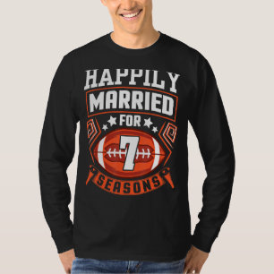 Camiseta Esposa Marido Casada Felizmente Por 7 Anos De Fute