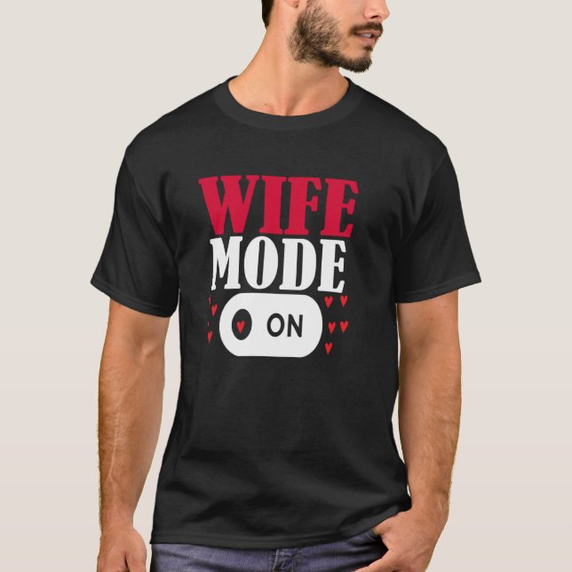 Camiseta Esposa Marido Modo de Amor No Casal Aniversário Va (Frente)