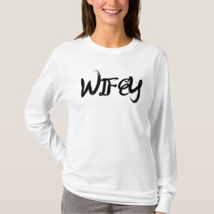 CAMISETA ESPOSA MULHER MODERNA SCRIPT BRANCO T SHIRTS