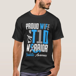 Camiseta Esposa Orgulhosa de um Guerreiro da Diabetes Consc