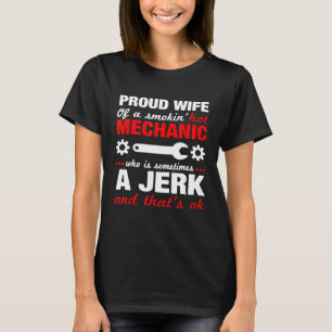 Camiseta Esposa Orgulhosa De Um Mecânico Quente Frases De M