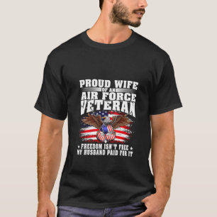 Camiseta Esposa Orgulhosa de um Veterano da Força Aérea Lib
