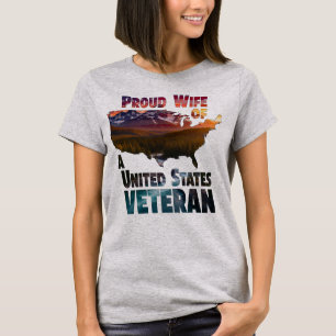Camiseta Esposa Orgulhosa de um Veterano dos Estados Unidos