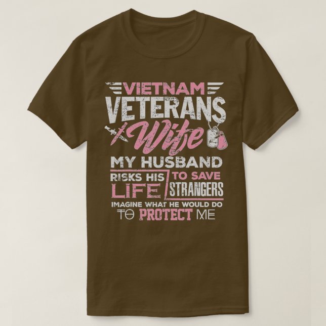 Camiseta Esposa Orgulhosa De Um Veterano Vietnã (Frente do Design)