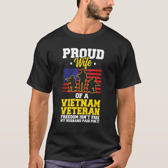 Camiseta Esposa Orgulhosa De Um Veterano Vietnã (Frente)