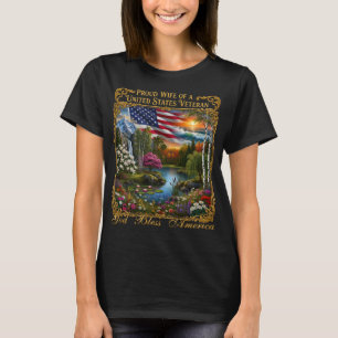 Camiseta Esposa Orgulhosa de uma Arte de Veterano dos EUA,