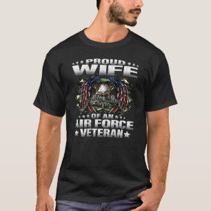 Camiseta Esposa Orgulhosa De Vet Militar Da Força Aérea