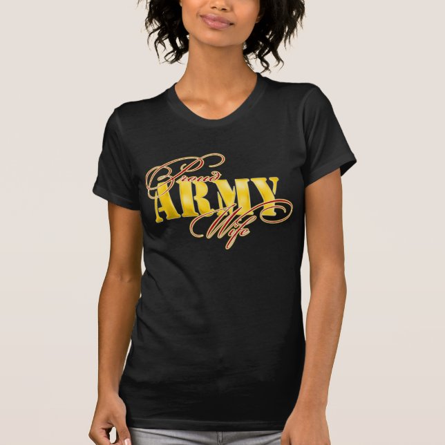 Camiseta Esposa orgulhosa do exército (Frente)