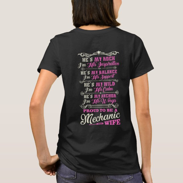 Camiseta Esposa orgulhosa do mecânico (Verso)