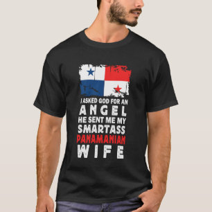 Camiseta Esposa Panamenha Engraçada e Inteligente Bandeira