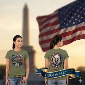 Camiseta Esposa Patriótica Personalizada do Exército dos EU