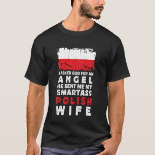 Camiseta Esposa Polonesa Engraçada e Inteligente Bandeira d