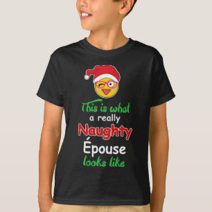 Camiseta esposa Presente de Natal Engraçado Safado Francês