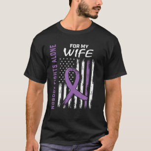 Camiseta Esposa Roxa Alzheimers Sensibilização Sinalizador