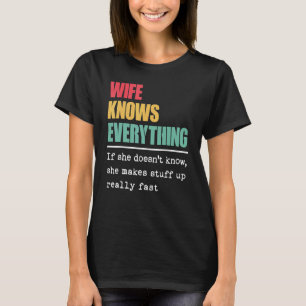 Camiseta Esposa Sabe Tudo Orgulhoso Mundo Maior Esposa C