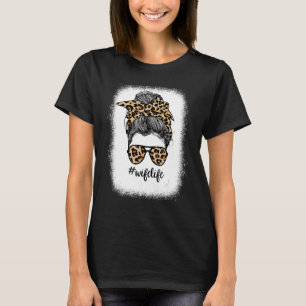 Camiseta Esposa Sangrada Mães Impressas Bun Leopard