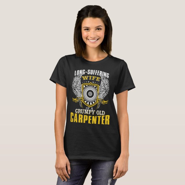 Camiseta Esposa Sofrimento Longo De Um Carpinteiro Velho E  (Frente Completa)