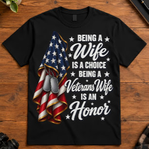 Camiseta Esposa Veterana Ser Uma Esposa de Veterano é Uma H