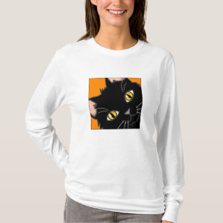 Camiseta Espreitar preto Wearable do gatinho