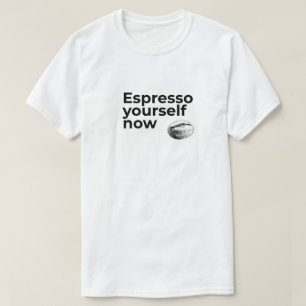 Camiseta Espresse-se agora Coffee Cote Coffee Cote com Bean