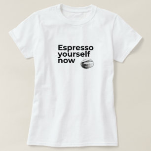 Camiseta Espresse-se agora Coffee Cote Coffee Cote com Bean