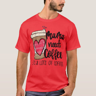 Camiseta Espresso Engraçado Coração de Café Fofo Mamãe Prec