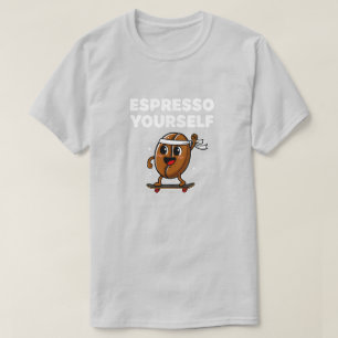 Camiseta Espresso Você Mesmo Café Skater de Desenho Animado