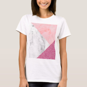 Camiseta Espumante de Impressão cor-de-rosa
