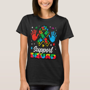 Camiseta Esquadra de apoio à fita do autismo consciência as
