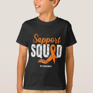 Camiseta Esquadra de apoio ao câncer de leucemia laço laran