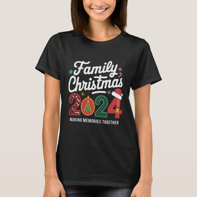 Camiseta Esquadra de Natal da Família 2024, que Combina com (Frente)