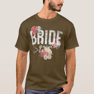 Camiseta Esquadra de Noiva Flores Chuveiro Nupcial Mulheres