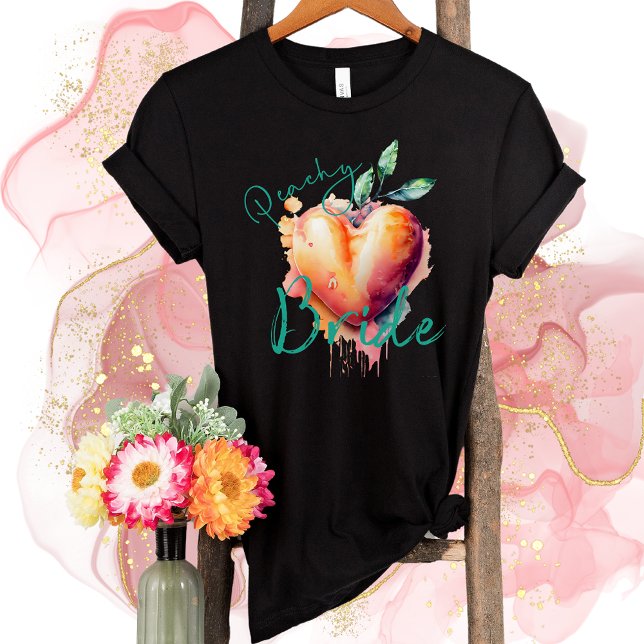 Camiseta Esquadra de Peachy Bride-Bachelorette chá de panel (Criador carregado)