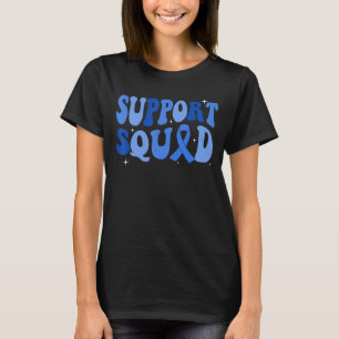 Camiseta Esquadra de Suporte da Faixa Azul de Sensibilizaçã
