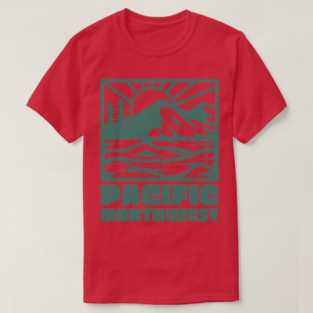 Camiseta Esquadra Noroeste do Pacífico Montanha Sunrise Ver (Frente do Design)