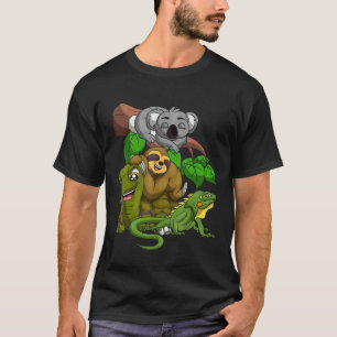 Camiseta Esquadrão Animal Koala Sloth Turtle Iguana Kids Zo