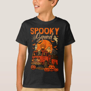 Camiseta Esquadrão Assustador de Halloween Esqueleto Dirigi