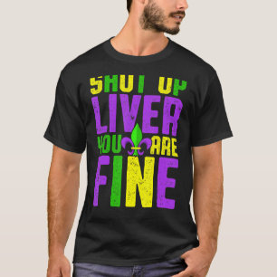 Camiseta Esquadrão Bebendo Mardi Gras Engraçado Cala-Te.