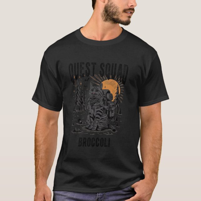 Camiseta Esquadrão Brócolis Quest gato (Frente)