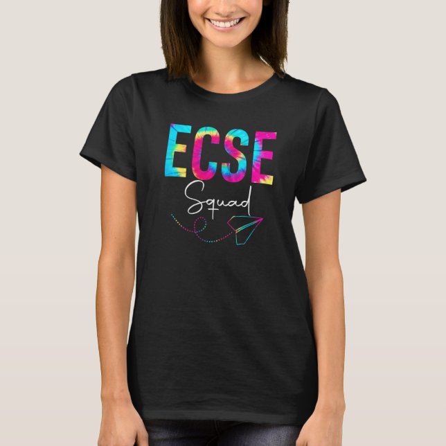 Camiseta Esquadrão Da Ecse Tie Dye De Volta Às Mulheres Da  (Frente)