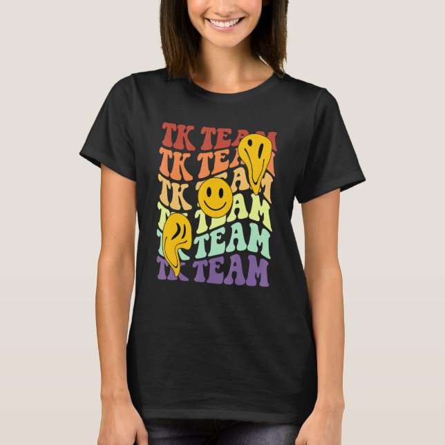 Camiseta Esquadrão da equipe Tk retro sorri para voltar par (Frente)